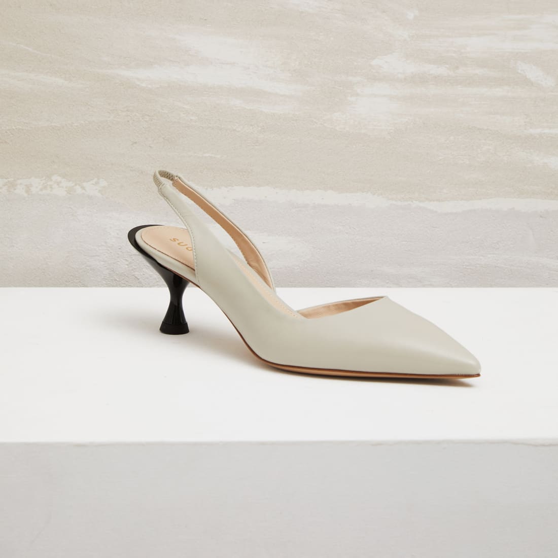 Серо-бежевые кожаные туфли - Main image