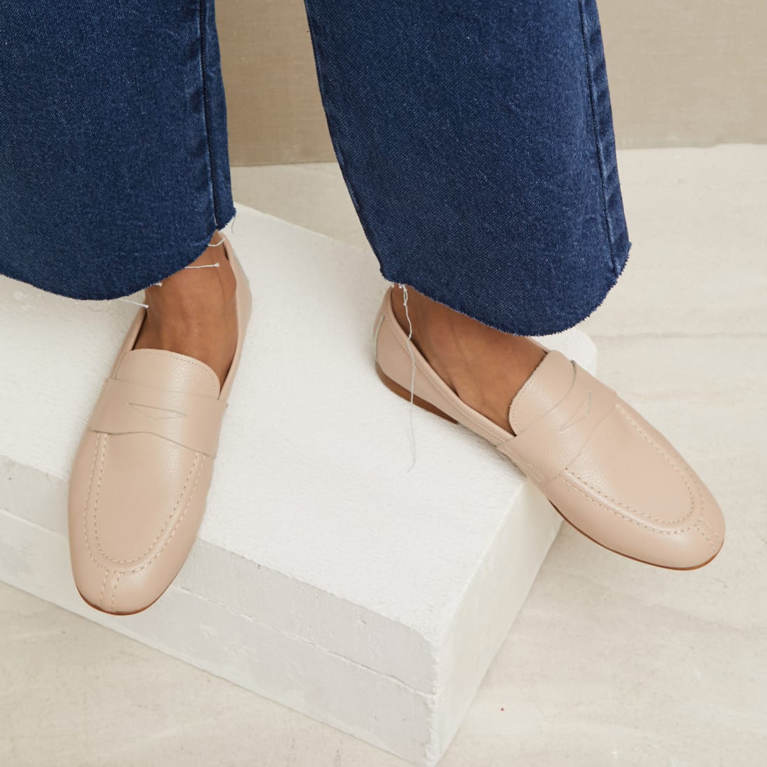 Бежевые кожаные лоферы - Image 5 of 5