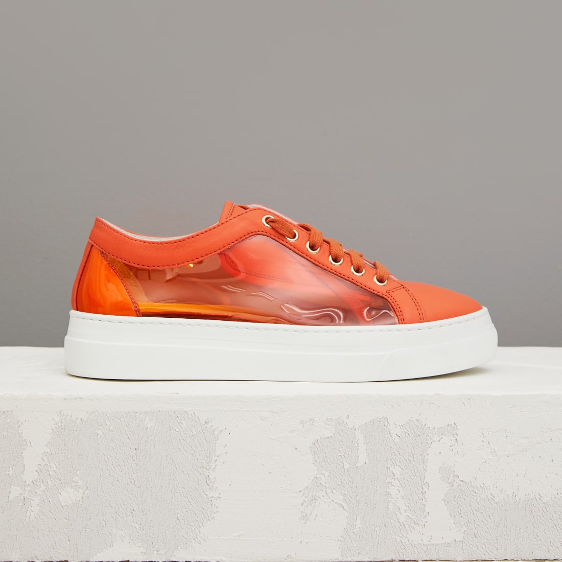 Оранжевые кожаные кеды - Image 1 of 5