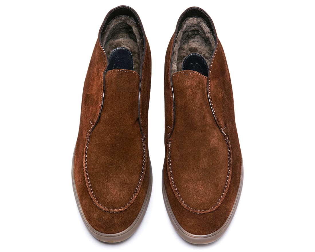 Зимние коричневые замшевые мокасины - Image 3 of 4