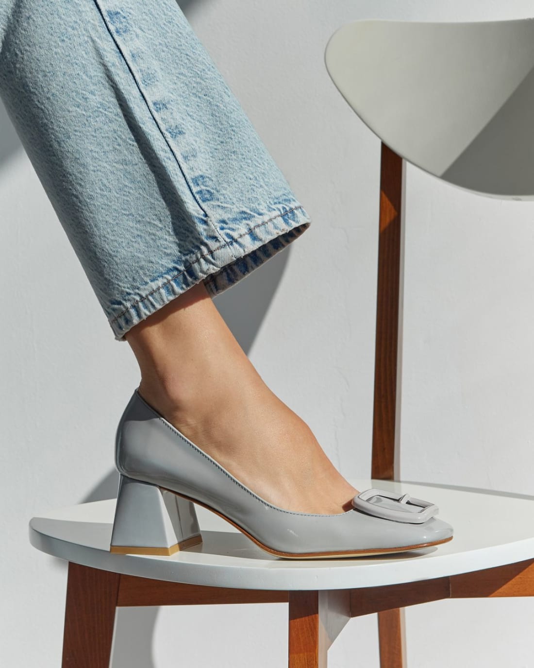 Светло-серые кожаные туфли - Image 5 of 6