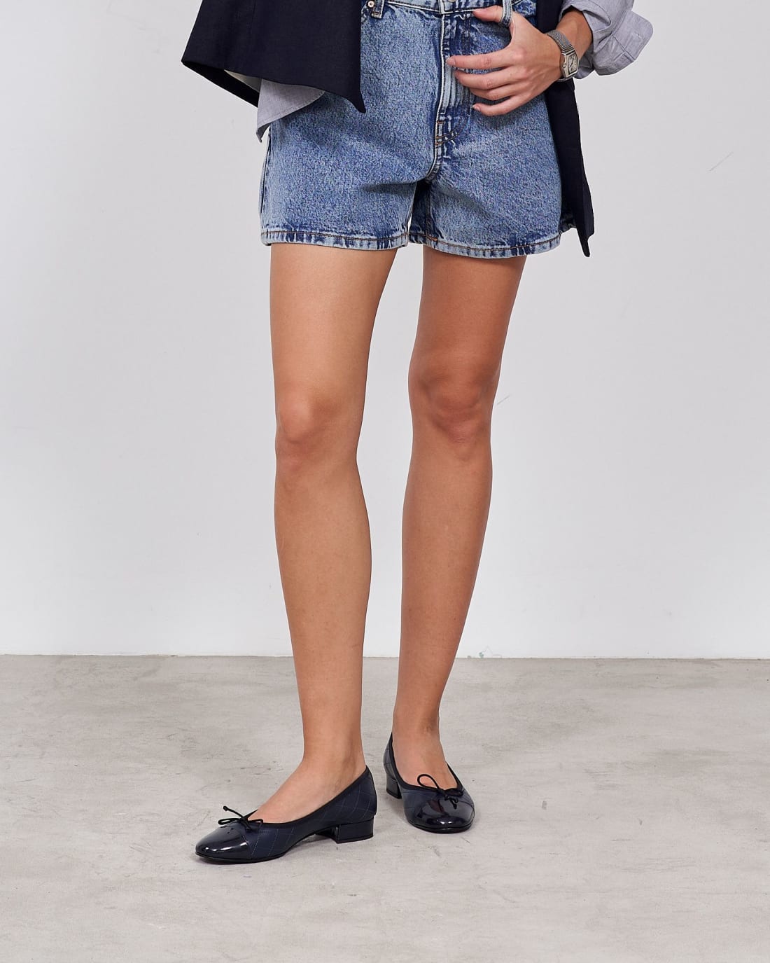 Темно-синие кожаные балетки - Image 6 of 7