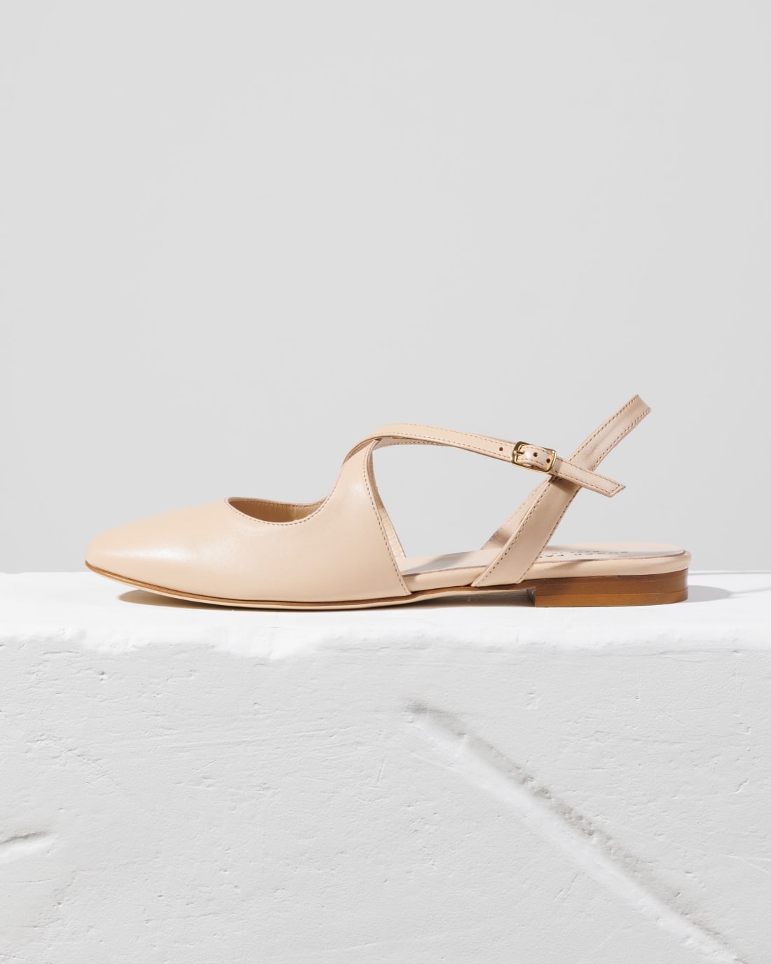 Светло-бежевые кожаные балетки - Image 1 of 6