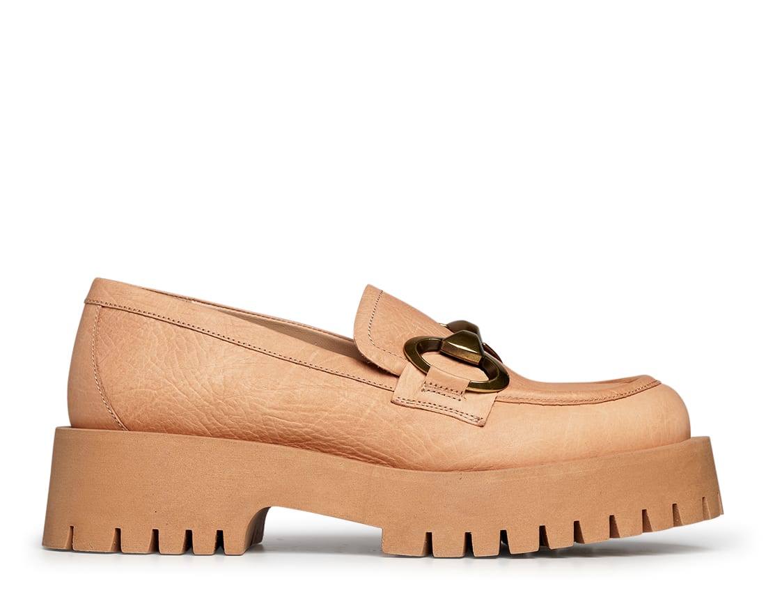 Бежевые кожаные лоферы - Image 1 of 5