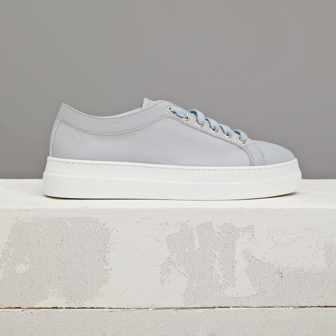 Серо-голубые кожаные кеды - Image 1 of 4