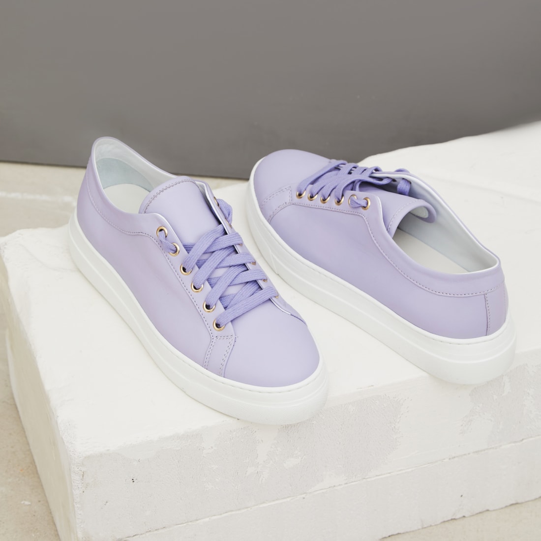 Лавандовые кожаные кеды - Image 2 of 5