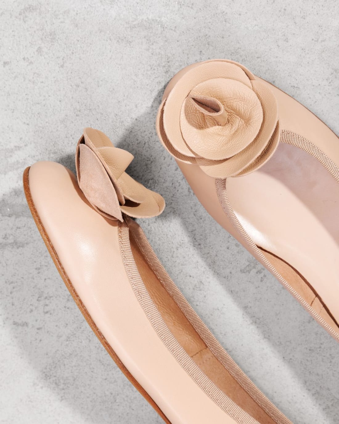 Светло-бежевые кожаные балетки - Image 4 of 4