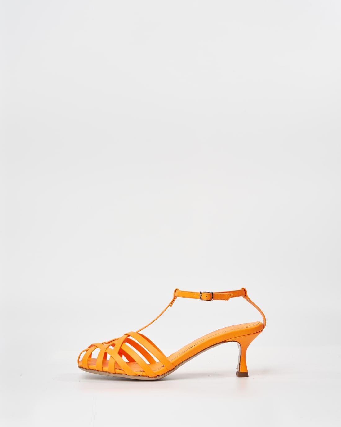 Ярко-оранжевые кожаные босоножки - Image 1 of 5