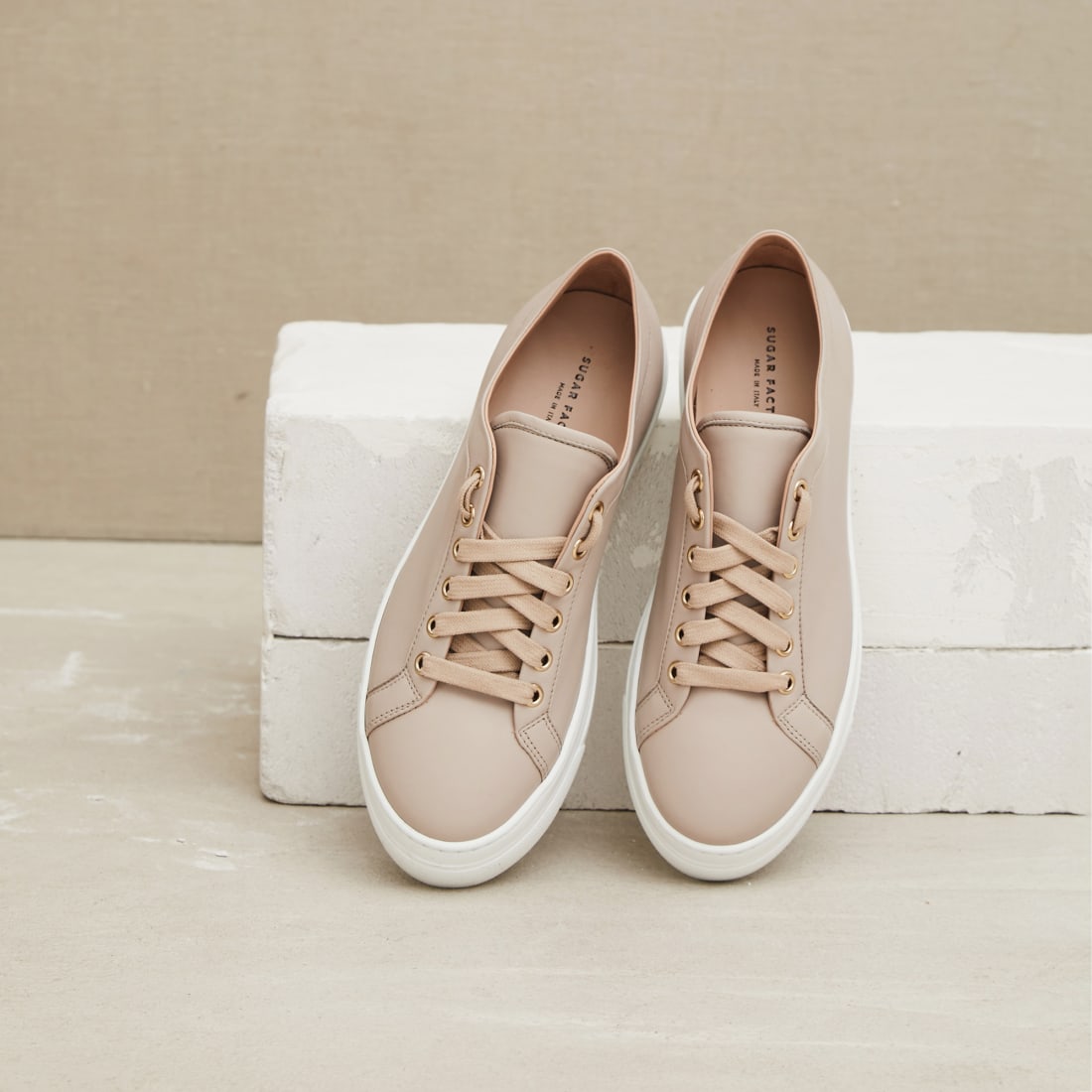 Серо-розовые кожаные кеды - Image 3 of 5