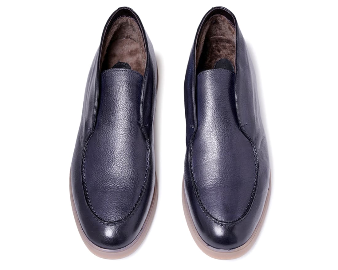 Мужские зимние темно-синие кожаные ботинки - Image 3 of 4