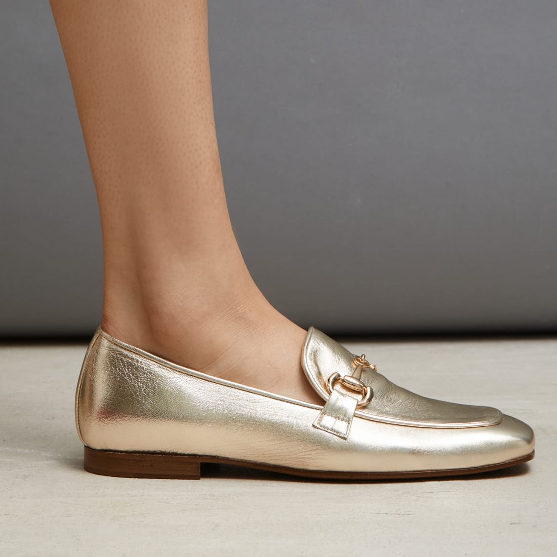 Платиновые кожаные лоферы - Image 4 of 4