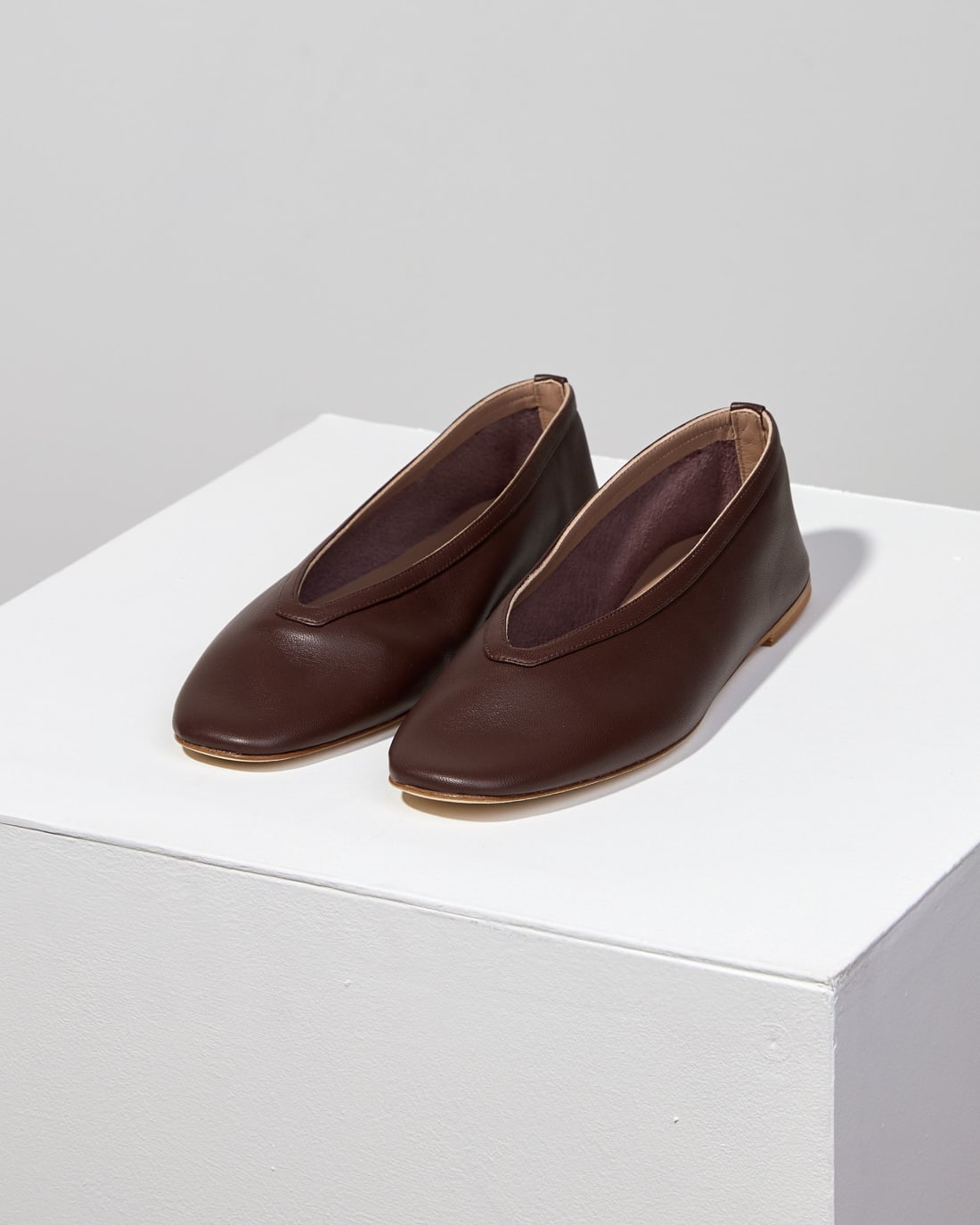 Коричневые кожаные балетки - Image 3 of 6