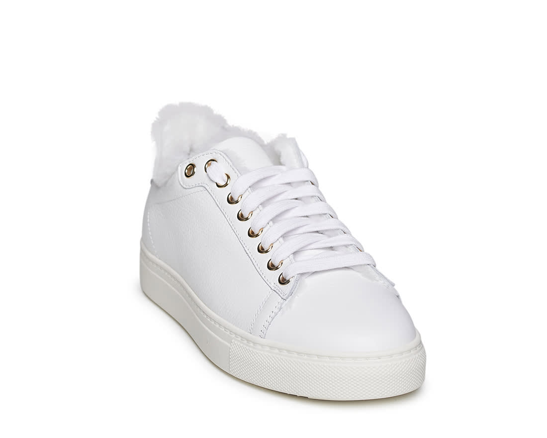 Зимние белые кожаные кеды - Image 2 of 4