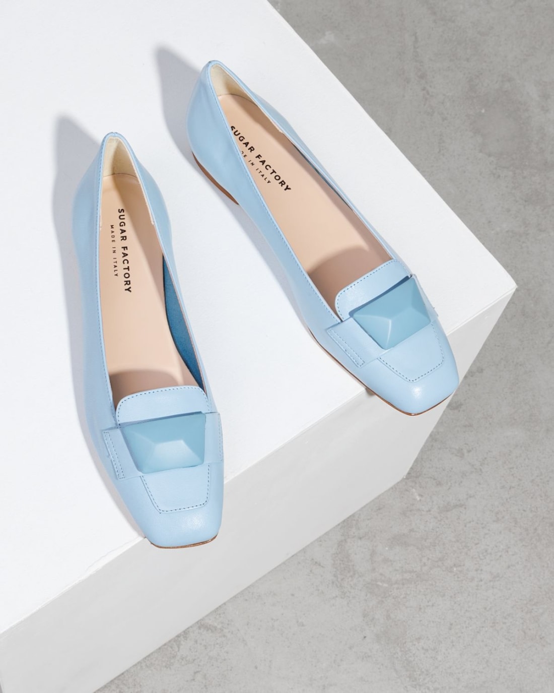 Голубые кожаные балетки - Image 2 of 6