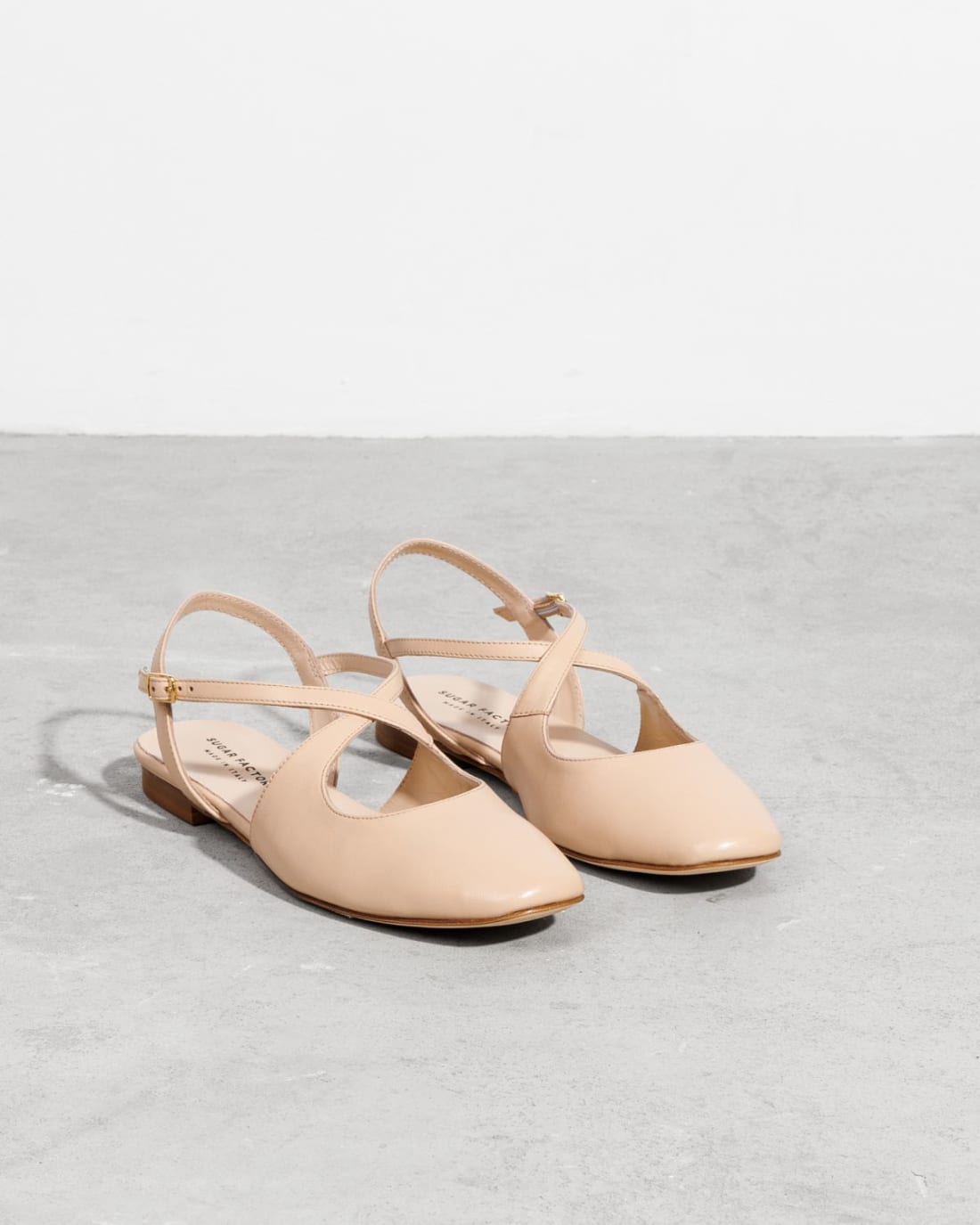 Светло-бежевые кожаные балетки - Image 3 of 6