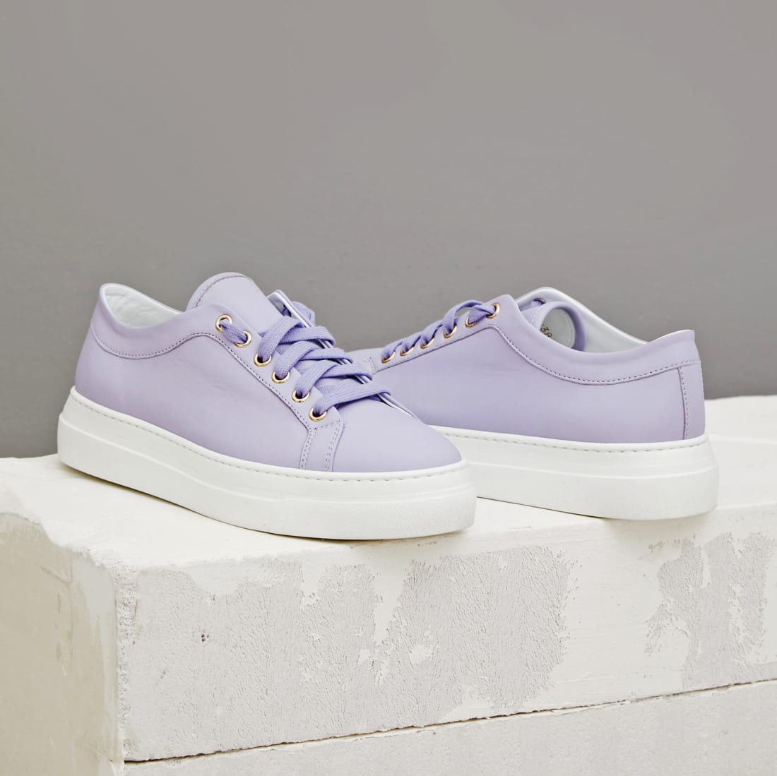 Лавандовые кожаные кеды - Image 1 of 5