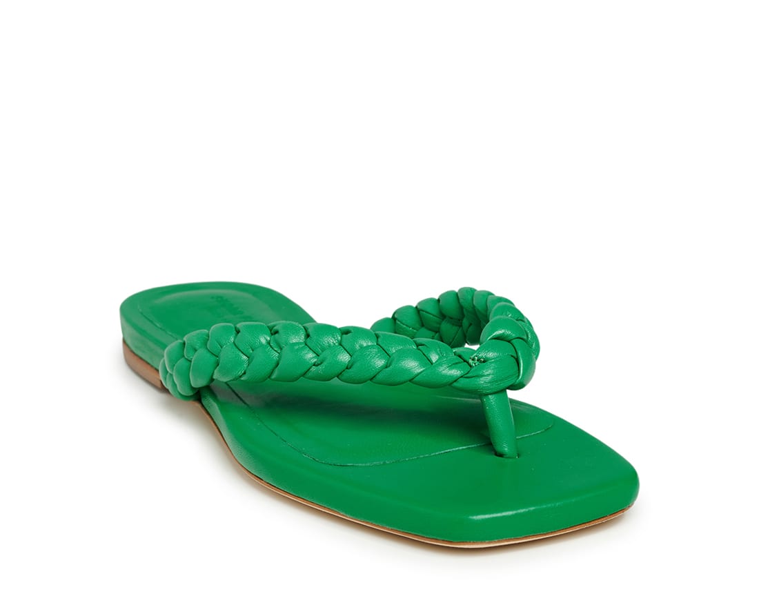 Зеленые кожаные шлепанцы - Image 2 of 5
