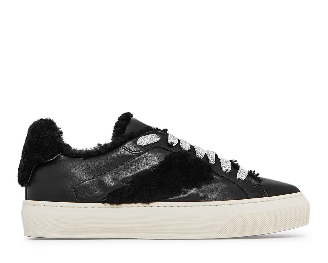 Зимние чёрные кожаные полуботинки - Image 1 of 4