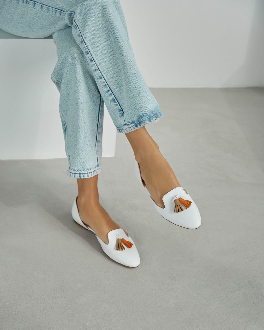 Белые кожаные балетки - Image 5 of 6