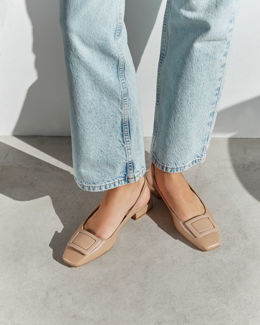 Бежево-розовые кожаные туфли - Image 5 of 7