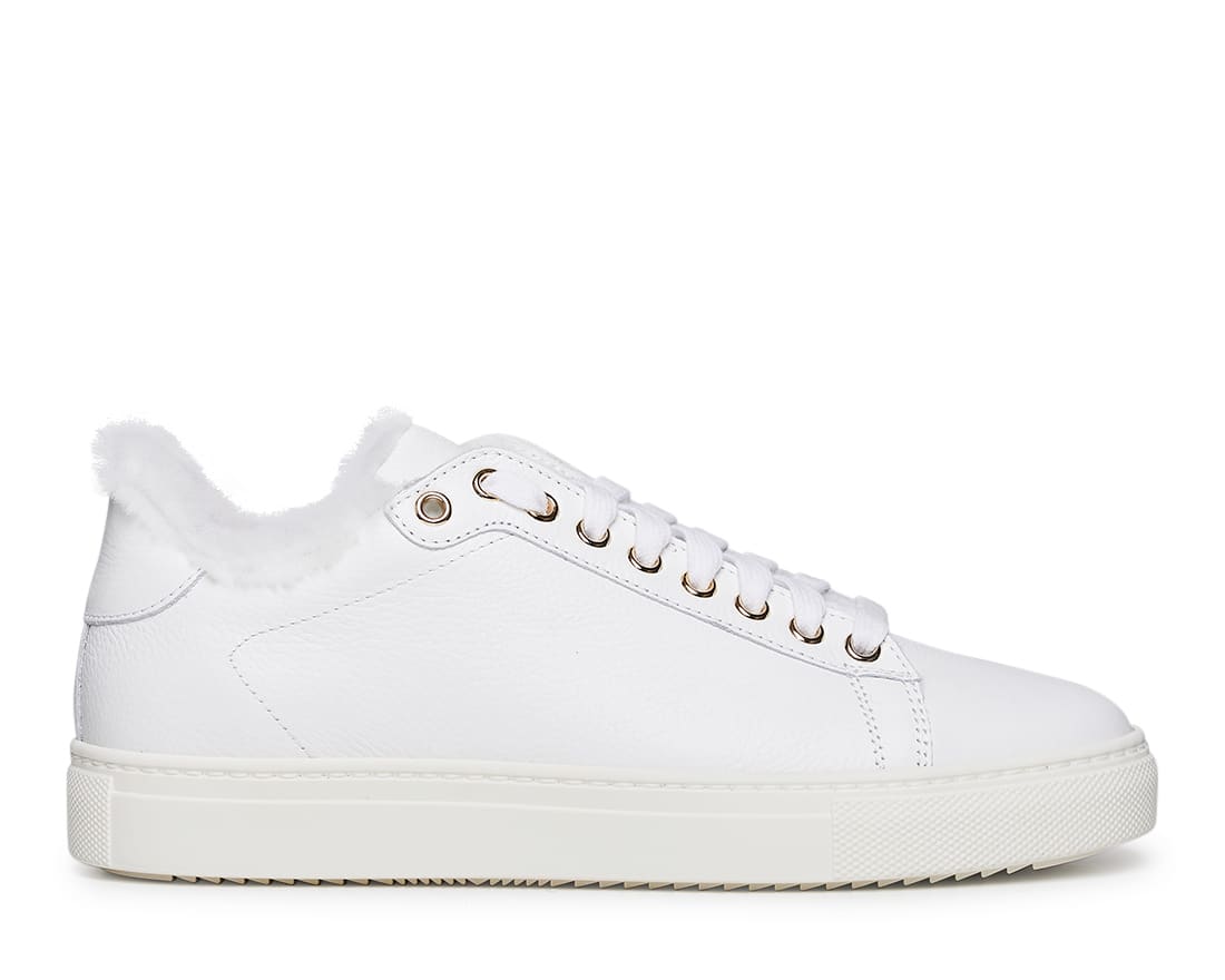 Зимние белые кожаные кеды - Main image