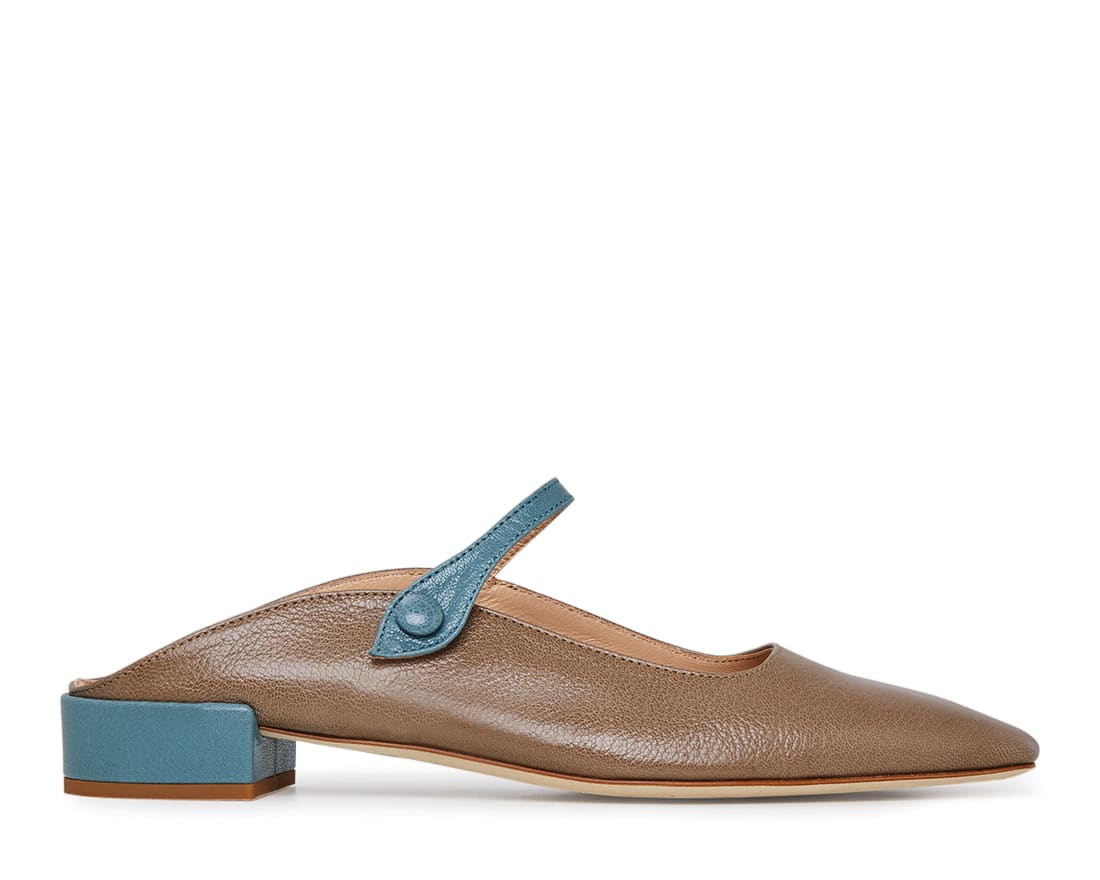 Темно - бежевые кожаные туфли - Image 1 of 4