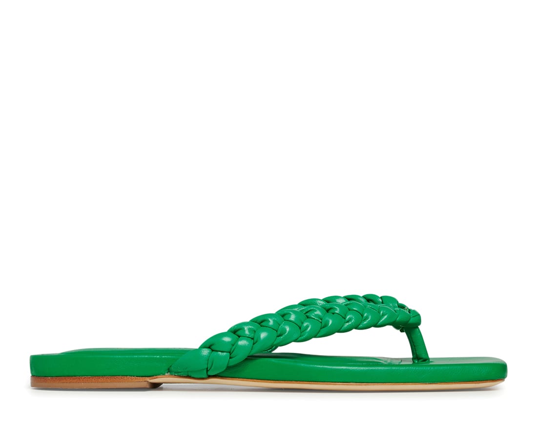 Зеленые кожаные шлепанцы - Image 1 of 5