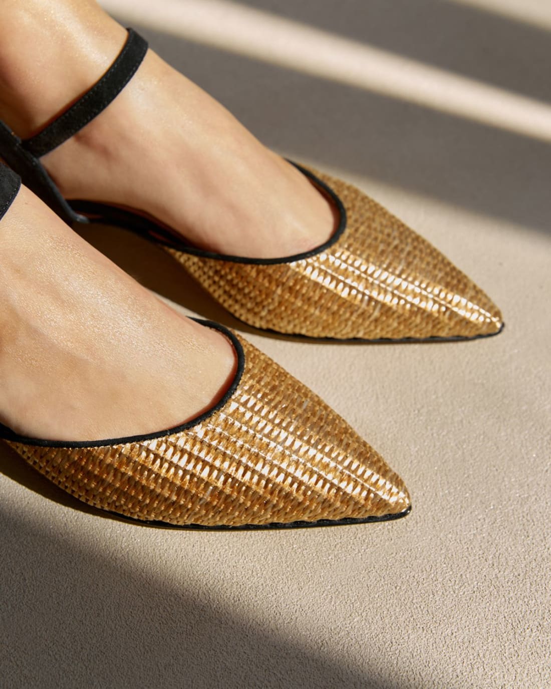 Золотые текстильные туфли - Image 6 of 6
