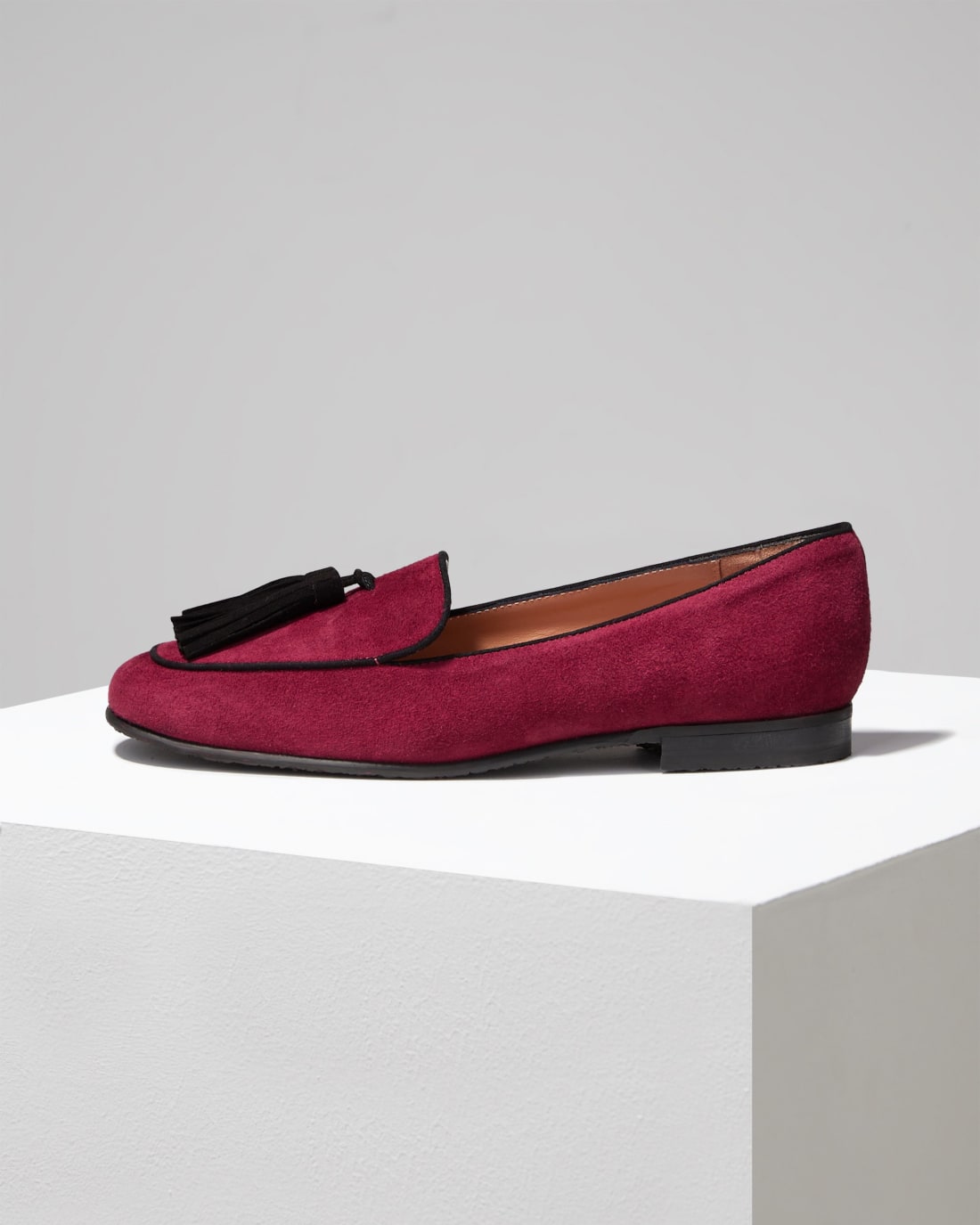 Бордовые замшевые лоферы - Main image