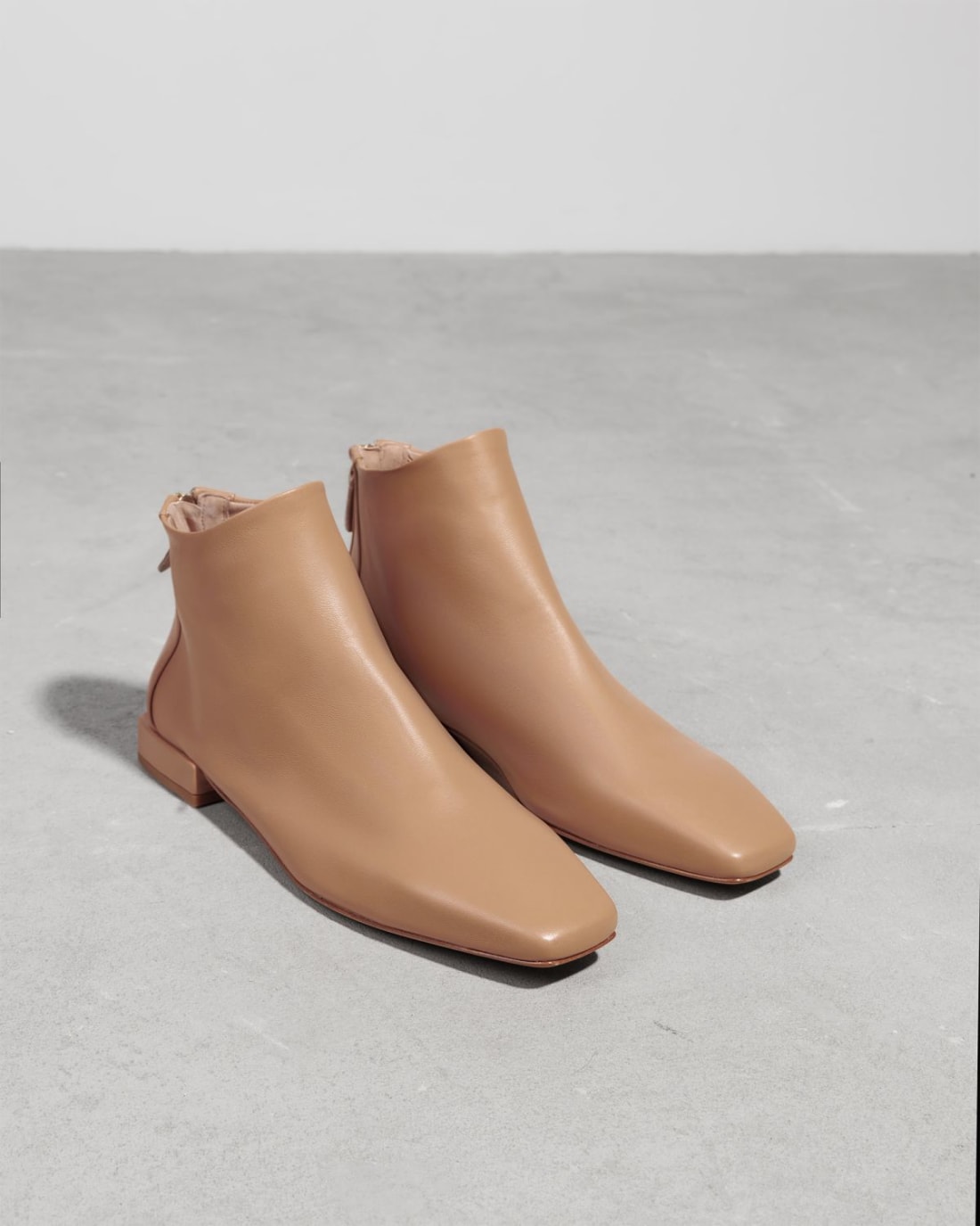 Бежевые кожаные ботильоны - Image 2 of 5