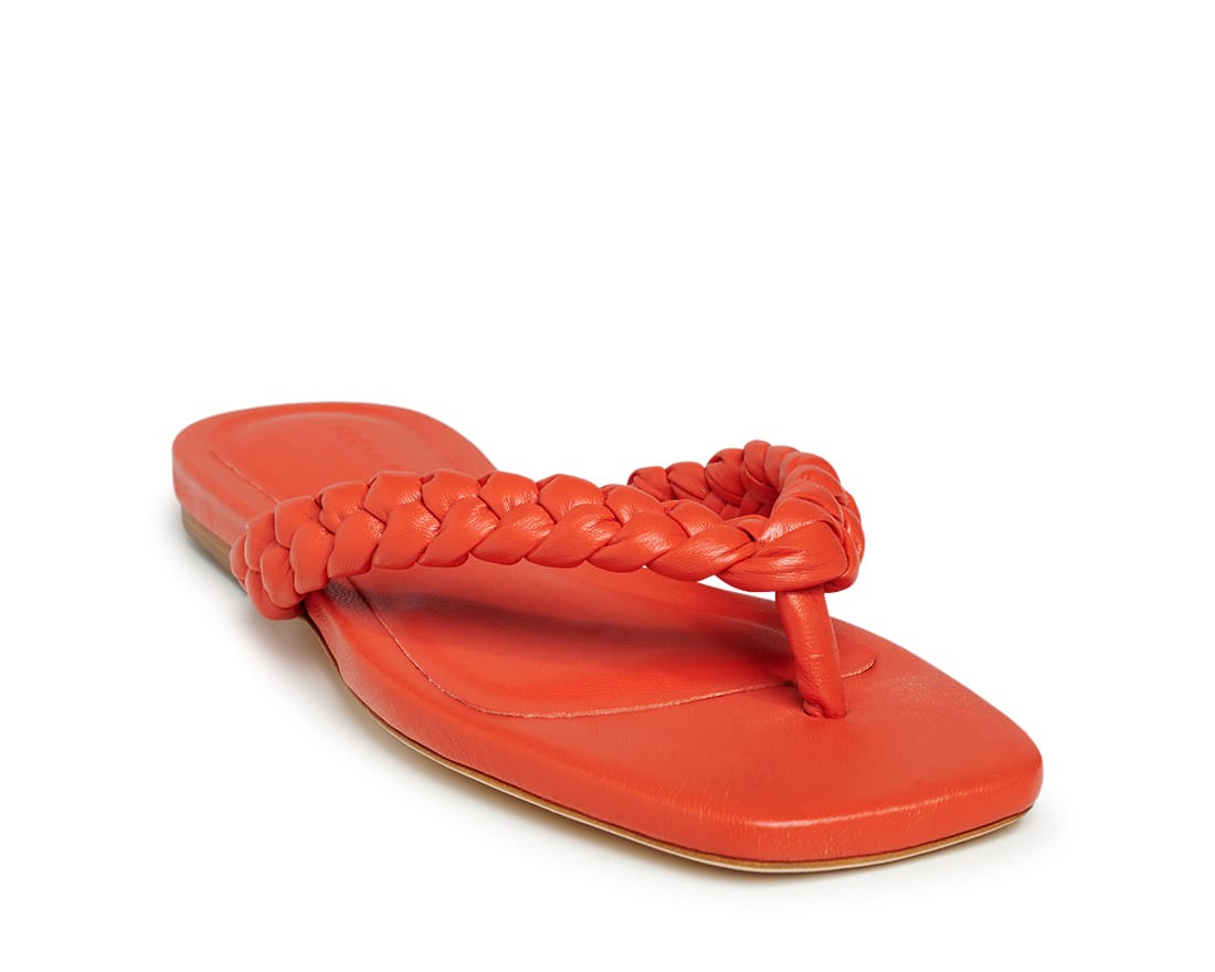 Коралловые кожаные шлепанцы - Image 2 of 5