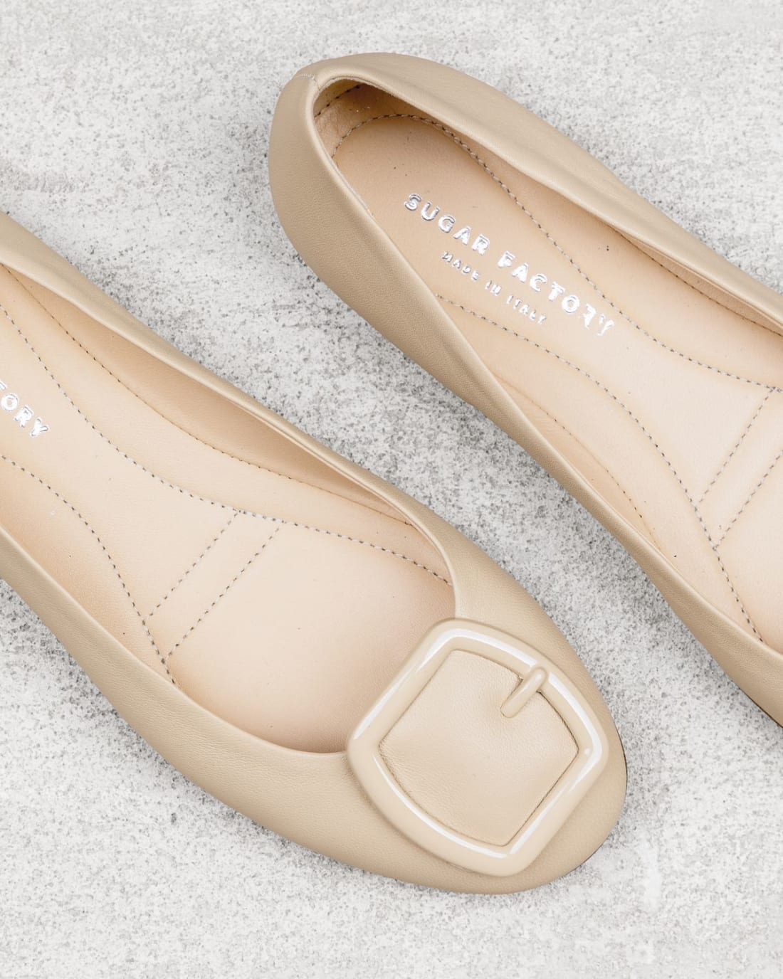 Бежевые кожаные балетки - Image 4 of 7