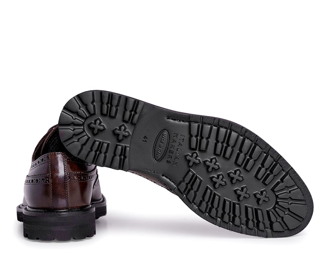 Мужские утепленные коричневые кожаные  дерби - Image 4 of 4