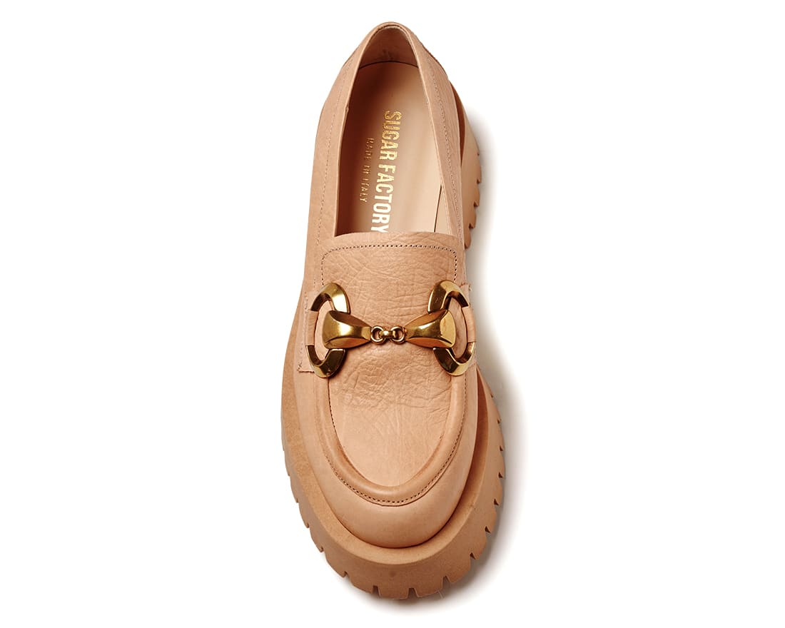 Бежевые кожаные лоферы - Image 4 of 5