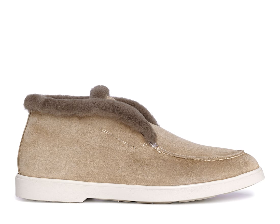 Зимние бежевые замшевые полуботинки - Main image