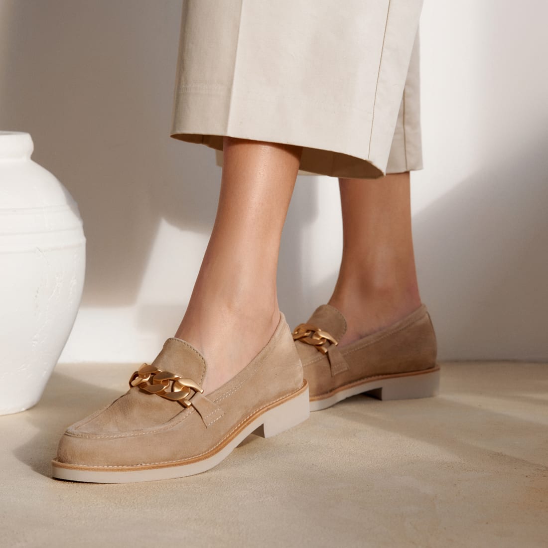 Бежевые замшевые лоферы - Image 5 of 5