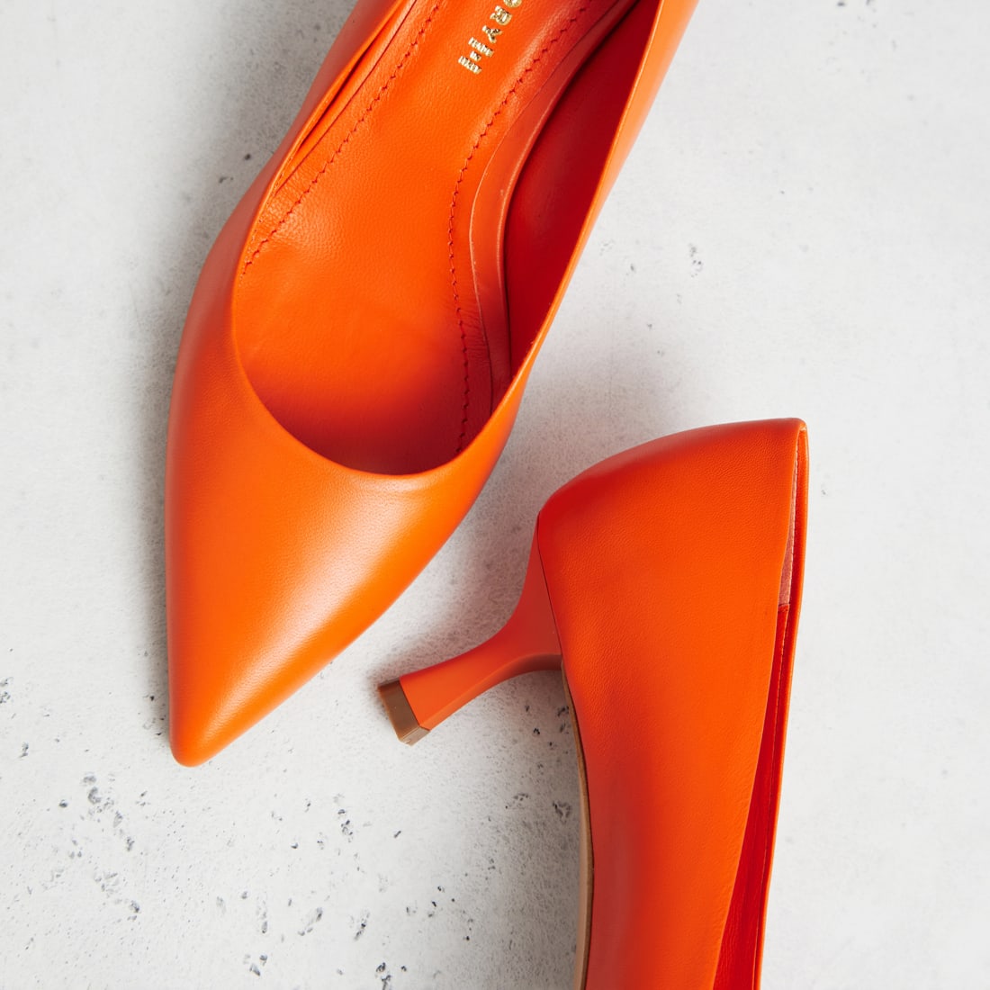 Оранжевые кожаные туфли-лодочки - Image 3 of 5