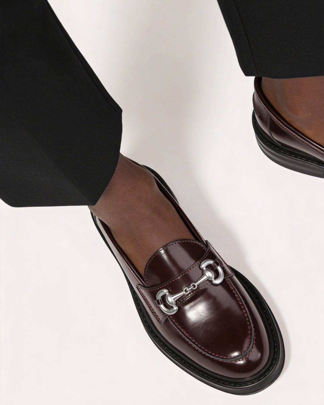 Темно-бордовые лоферы из натуральной кожи - Image 2 of 5
