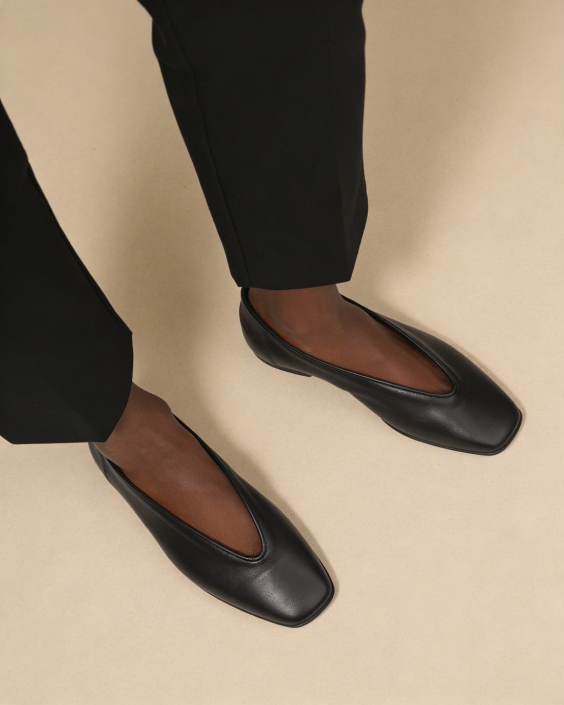 Черные кожаные балетки - Image 2 of 5