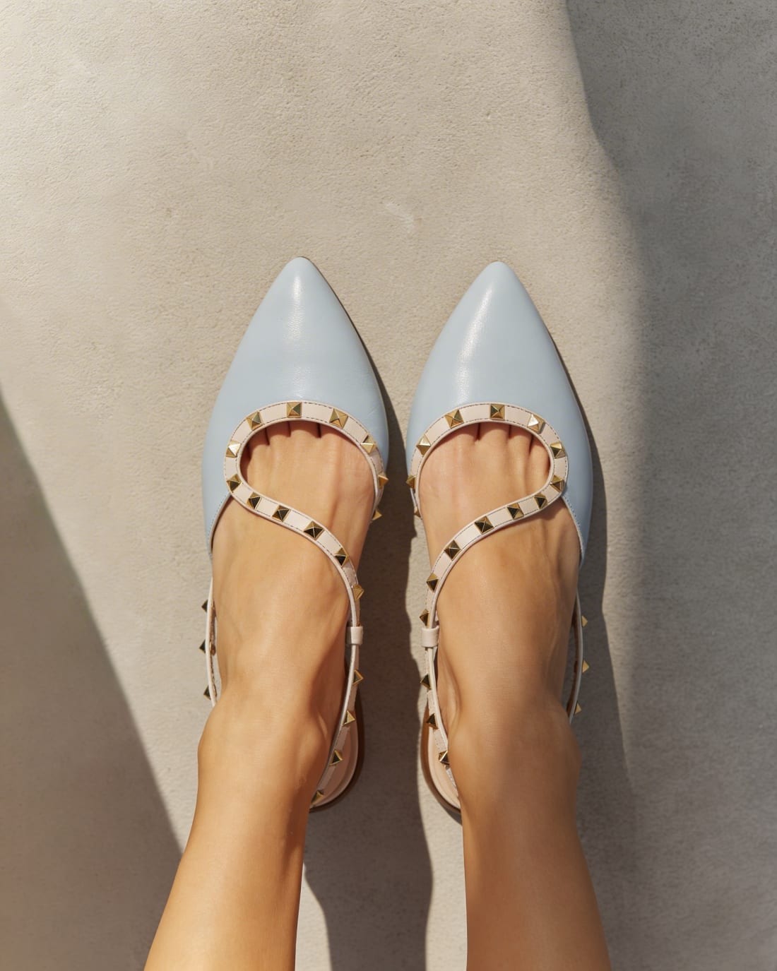 Голубые туфли-слинбы из натуральной кожи  - Image 2 of 5