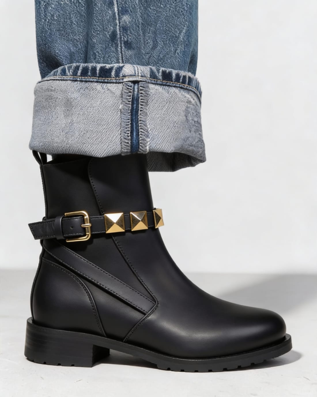 Черные кожаные ботинки с декоративными элементами - Image 5 of 5