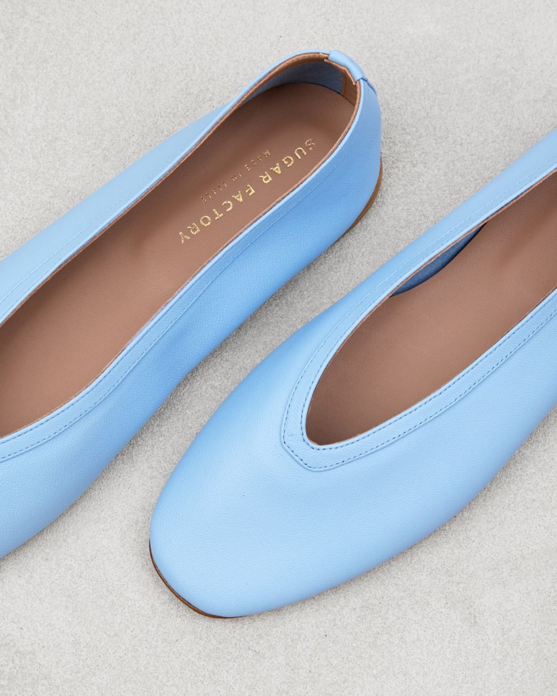 Голубые кожаные балетки - Image 4 of 5