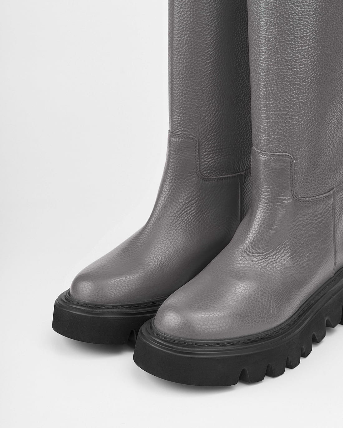 Серые кожаные сапоги - Image 4 of 5