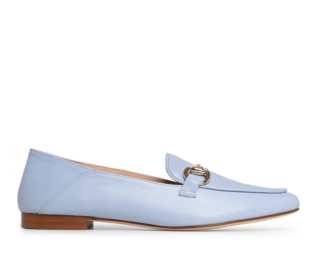Голубые кожаные лоферы - Main image