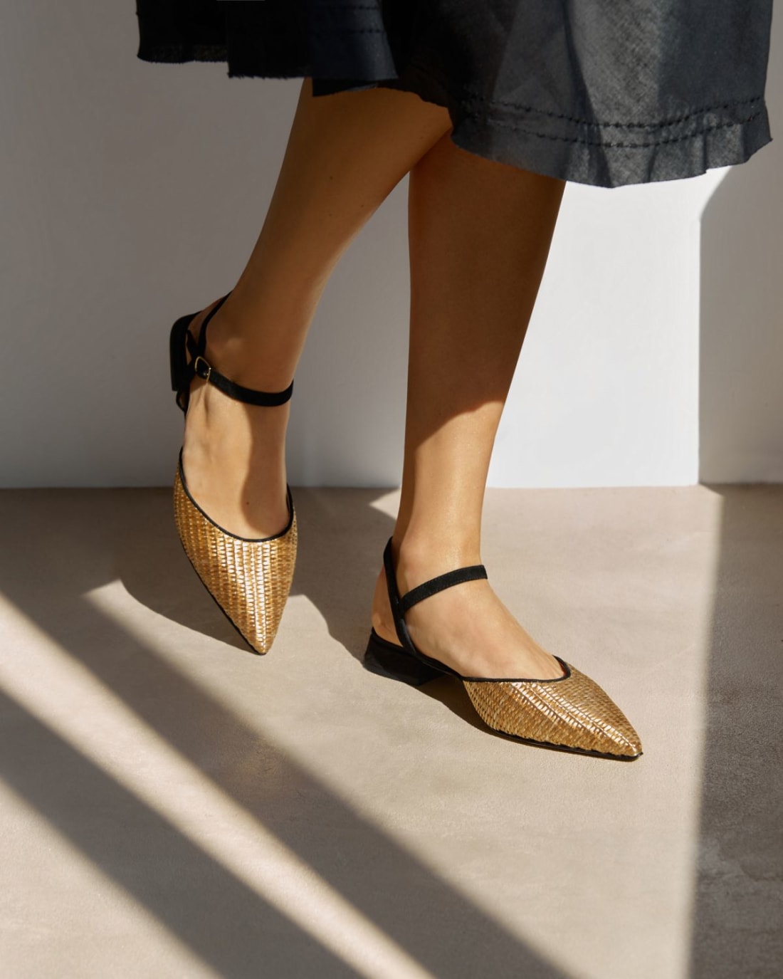 Золотые текстильные туфли - Image 5 of 6