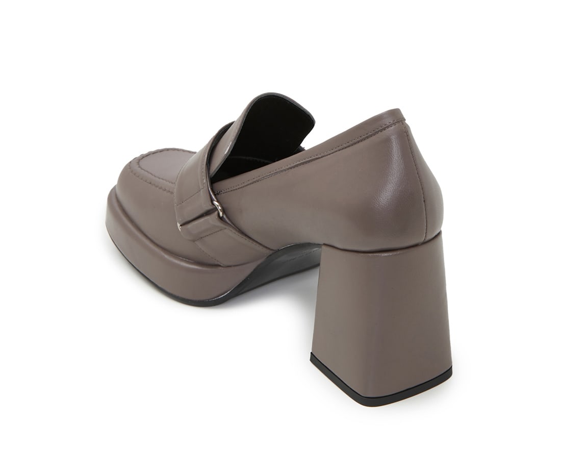 Серо-коричневые кожаные туфли - Image 3 of 5