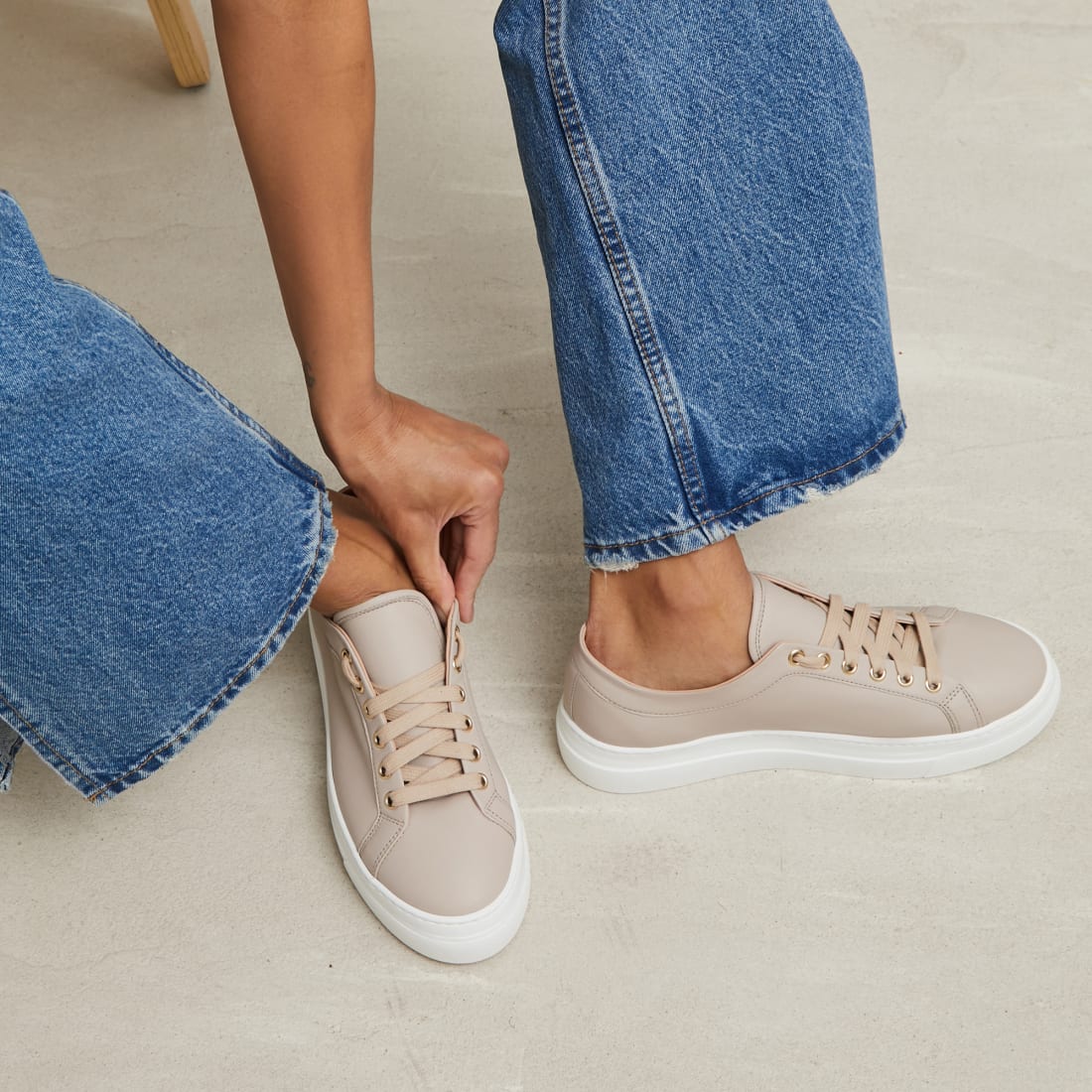 Серо-розовые кожаные кеды - Image 5 of 5