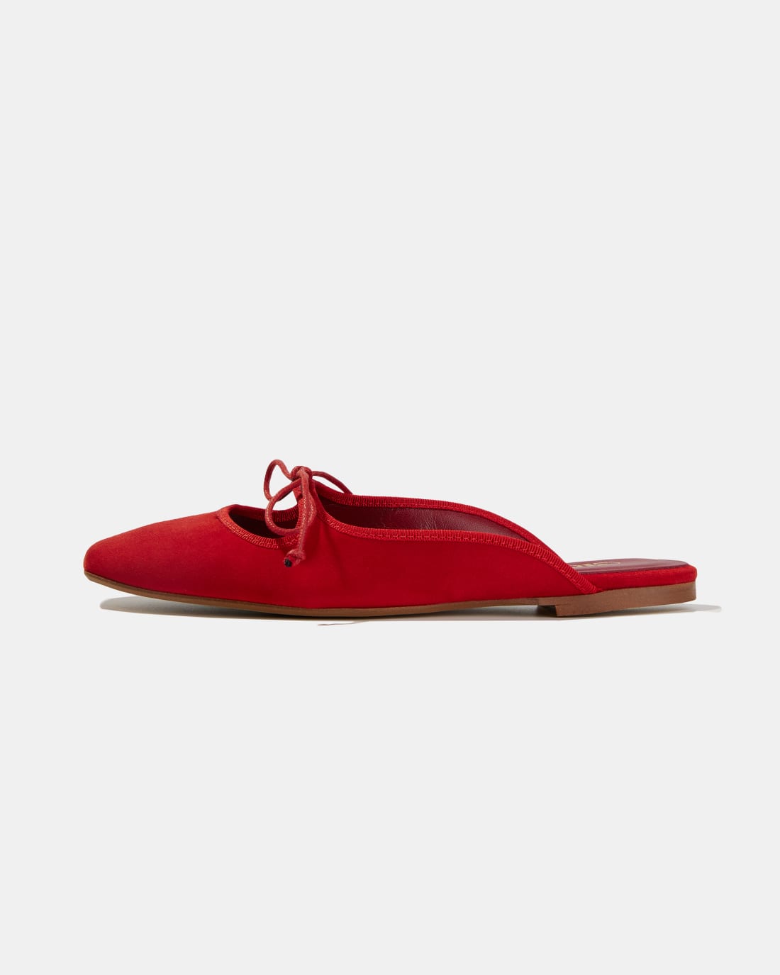 Красные замшевые слиперы с бантиком - Image 1 of 5