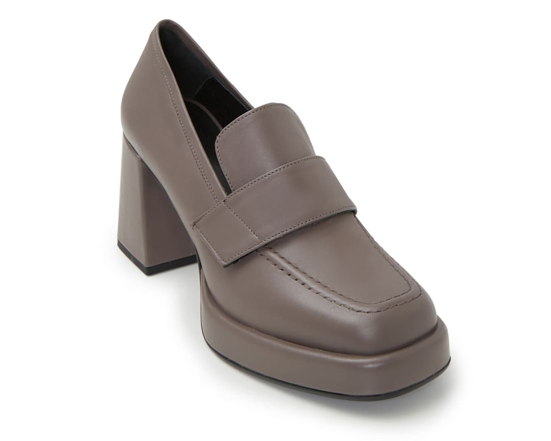 Серо-коричневые кожаные туфли - Image 2 of 5