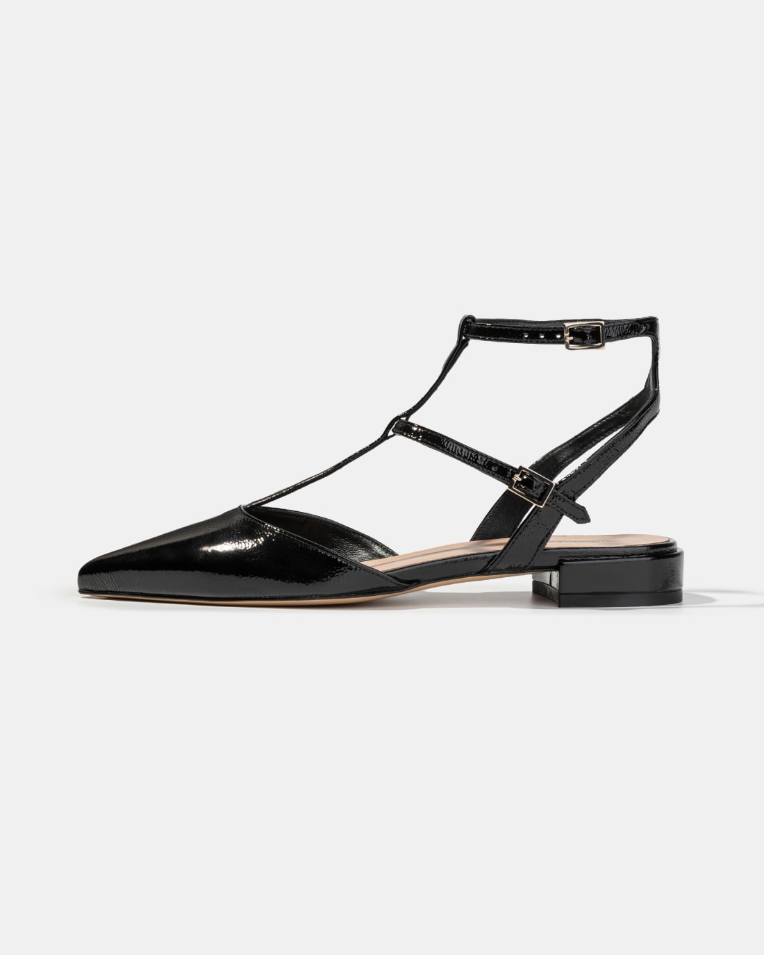 Черные лакированные туфли с ремешками - Image 1 of 4